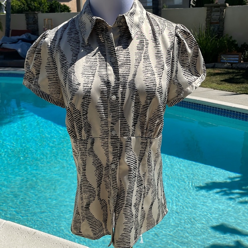 Vintage silky creme and black blouse from The Limited | Size S